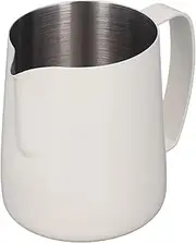 450ML Milk Frothing Pitcher, Stainless Steel Tip Mouth Milk Frother Cup for Latte Art, Milk Steaming Pitcher Replacement with Thickened Handle for Beginners, Easy ToClean (Beige)