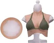 [FSYH] Breasts Silicone Breast Forms for Crossdressers 7Th Generation E Cup Artificial Boobes for Mastectomy Women - Lightweight Cotton Filler,Ivory,L
