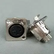 1Pcs XLR Female Chassis Panel Socket Speaker Audio Connector 4-Pin New