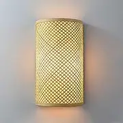 Bamboo Wall Sconces Corridor Bamboo Light Cylinder Shaped Wall lamp Vintage Wall LighBar,Rustic Farmhouse Wall Mount Light Boho Wall Lamp Wicker Rattan Sconce Hallway Wall Lighting.