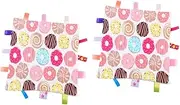 Beatifufu 2pcs Newborn Baby Blanket Towel Soft Security Blanket for Toddlers Colorful Tags