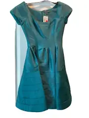 Zac Posen Fit & Flare Green Cocktail Dress Short Size 2 Formal