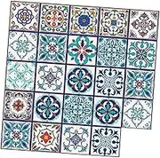 Angoily Stylish Tile Stickers Self Adhesive Wall Decals Flower Decorative Decals for Kitchen Bathroom