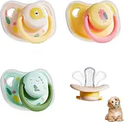 3 Pcs Pet Dog Silicone Pacifier,Puppy Kitten Calming Pacifier,Soothe Your Pet's Anxiety,Pet Chew Toy Animal Accessories Decoration,Stop Barking for Puppy and Small Dogs,Sturdy Molar Toy for Pets