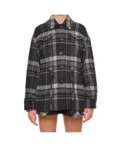 check-pattern jacket 42 Grey