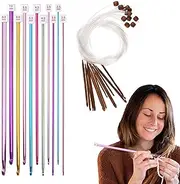 Tunisian Crochet Hooks Set, Long Crochet Hook, 23 Pieces Colorful Knitting Needles Set, Exquisite Knitting Tool, Afghan Long Crochet Hooks for Carpets, Scarves, Hats