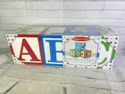 Melissa & Doug Jumbo ABC 123 Wood Blocks Educational Classic Toy Primary Colors