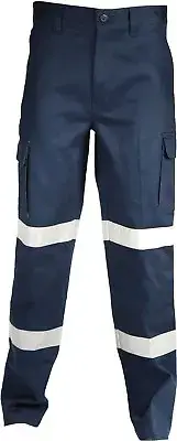 DNC workwear Cotton Drill Cargo Work Pants Bio-Motion Taping on Legs Stout Size