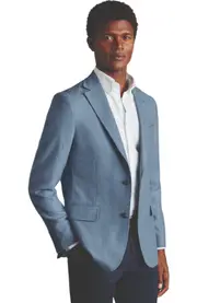 Charles Tyrwhitt Wool Texture Twill Jacket in Airforce Blue at Nordstrom, Size 46