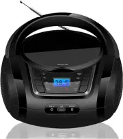 Portable Boombox - CD Player, Bluetooth, USB, MP3, AUX, FM Radio, Portable, Buil