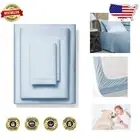 800-Thread-Count Egyptian Cotton Twin Sheet Set - Luxurious Light Blue Comfort