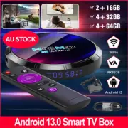 4G+64GB Android 13 Smart TV Box Quad Core 8K WIFI6 Stream Player Player