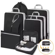 8PCS Storage Compression Bags Luggage Travel Packing Cubes Organizer Suitcases