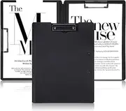 KALLORY 2Pcs Foldable Clipboard Clipboards A4 Size Clip Board Writing Folder Board for Daily Office School Use Black
