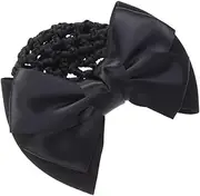 GANAZONO Elastic Bun Bow Hair Snood Net Mesh Clip for Women Stylish Black Headdress for Office Dance Parties High Elasticity for Comfort and Breathability