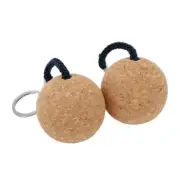 2pcs 50mm Floating Cork Ball Keyring Sailing Boat Float Buoyant Rope Kayak