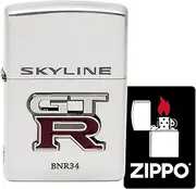 Zippo Skyline GT-R Lighter, Silver BNR34 with Special Sticker