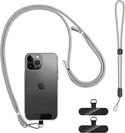 2 Pads Mobile Phone Lanyard with 2Pcs Patch Tether Tab,H HOME-MART Adjustable Nylon Neck Wrist Strap Lobster Clasp Hanging Strap Safety for Most Smartphones Cell Phone Accessories