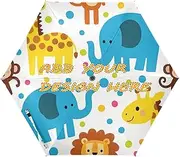 [miaozhen] custom UV 50+ automatic umbrella Trendy Polka Dot Animal Elephant Giraffe in beach with patterned case customized umbrellas for rain compact auto open paraguas