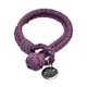 BOTTEGA VENETA 經典編織小羊皮雙繩手環(煙燻紫)