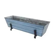 ACHLA Small Flower Box, Brackets for 2 x 6 Railings, Nantucket Blue - C08NB-K6