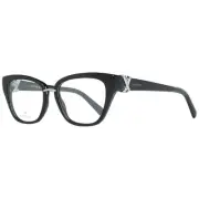 Swarovski Women Black Optical Frames Plastic Crystal Cat Eye Full Rim Eyeglasses