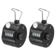 2Pcs Clicker Counter 4-Digit Hand Tally Counter Mechanical Click Counter Black