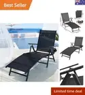 Sun Lounge, Folding Camping Chair PE Lounger Day Bed Chaise Beach Chairs Outd...