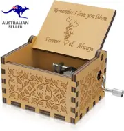 Remember I Love You Mom Music Box You Are My Sunshine Tune Hand Crank Tiny Woode