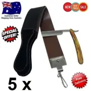 5 xProfessional Barber Leather Strop Straight cut Razor Sharpening Shaving Strap