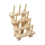Portable Sewing Thread Rack 12 Spools Sewing Thread Holder Wooden Thread Rack