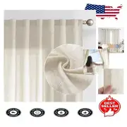 Elegant 102" Linen Blend Beige Curtains - Light Filtering Rod Pocket Drapes