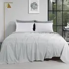 HOMBYS Light Grey Oversized King Flat Sheets Extra LargeSoft Durable Bed SheetSm