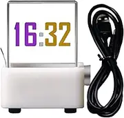 WiFi Holographic Cube - Futuristic Holographic Led Clock Display, Decorative Digital Timepiece | Real-Time Small Weather Station with GIF Animation Photo Album, 3dd Projection Clock for Home Decor