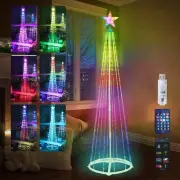 6FT Lighted Outdoor Christmas Tree, 370 LED RGB Color Changing with Smart APP...