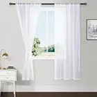 Sheer Curtains with Tiebacks, Light Filtering 36"W x 72"L (Pack of 2) White