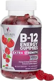 Vitamin B12 Gummies 4500mcg, High Absorption Vitamin B-12 Energy Gummy, Plant-Based Vegan Gummy, Natural Energy Support, Ripe Raspberry Flavor, for Adults and Kids - 120 Gummies