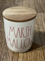 New Rae Dunn “MARSHMALLOW” Cellar White with Red Letter 5"