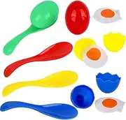 LovesTown Spoon Race Game Set, Egg Relay Race for Kids Egg Spoon Race with Yolk Outdoor Plastic Eggs Game Easter Party Favors