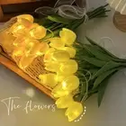 10 Tulips Artificial Flowers LED Night Light Bouquet J8B9 Atmosphere G4A8