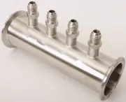 Manifold | Tri Clamp 2 inch x (4) MJIC 3/8 in. - SS304 - (2 Pack)