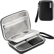 ProCase Hard Drive Case for 2 Hard Drives Canvio Basics Western Digital WD Elements My Passport Seagate Portable Backup Plus Slim 1TB 2TB 3TB 4TB USB 2.5, Portable External Case -Black