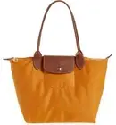 NWT Longchamp Le Pliage Medium Nylon Shoulder Tote Saffron Gold 2605089 AUTHENTC