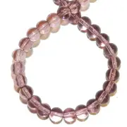 G354 Purple Amethyst 4mm Round Reconstituted Gemstone Crystal Glass Beads 15"