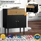 Oikiture Sideboard Buffet Storage Cabinet Hallway Kitchen Cupboard Drawers Table