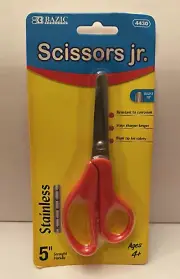 New Stainless Steel Scissors Jr. 5” Inch For Kids Ages 4+ Blunt Tip For Safety