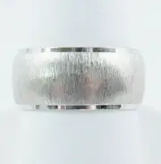 WBW1 (A1) 14Kt White Gold Wedding Band w/ Brushed Finish 11mm Size 10