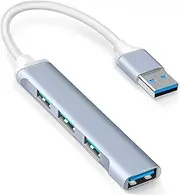 USB Hub 3.0 2.0 4 Port Splitter Laptop Pc Computer Notebook Accessories Multi Extender Gadget (Color : Grey)