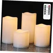 Flameless Flickering Candles with Remote Timer, Battery Operated Outdoor