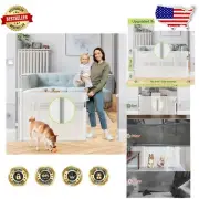 Reinforced Retractable Baby Gate - 55" Wide Mesh Dog Barrier for Home Safety